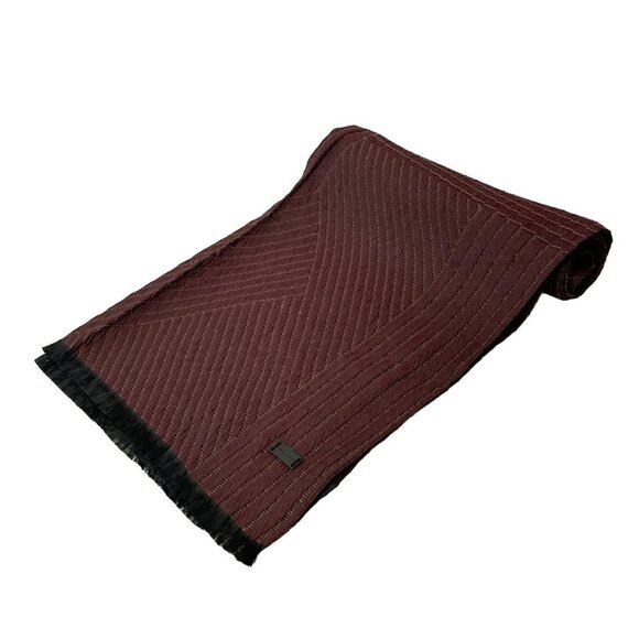 Auth EMPORIO ARMANI - Bordeaux Dark Brown Black Polyester Wool Silk Polyamide - Picture 1 of 6